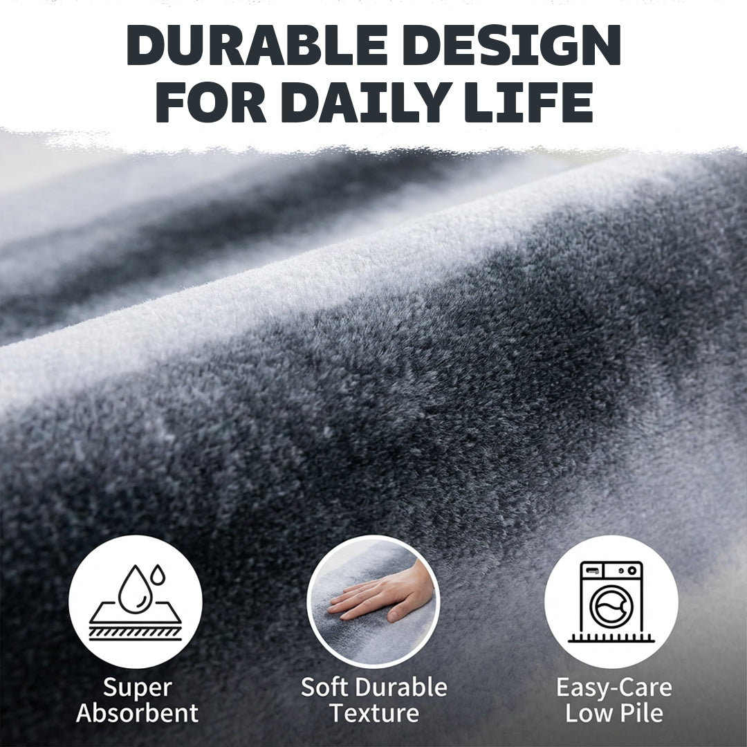 Muddy Carpet Mist Washable Area Rugs for Living Room, Bedroom & Dining Room – Modern Soft Low Pile Non Slip Carpet – Pet Friendly Waterproof Foldable Rugs for Home