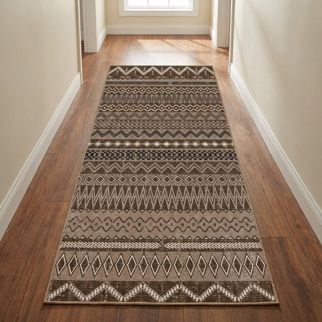Muddy Carpet Nomad Washable Area Rugs for Living Room, Bedroom & Dining Room – Modern Soft Low Pile Non Slip Carpet – Pet Friendly Waterproof Foldable Rugs for Home