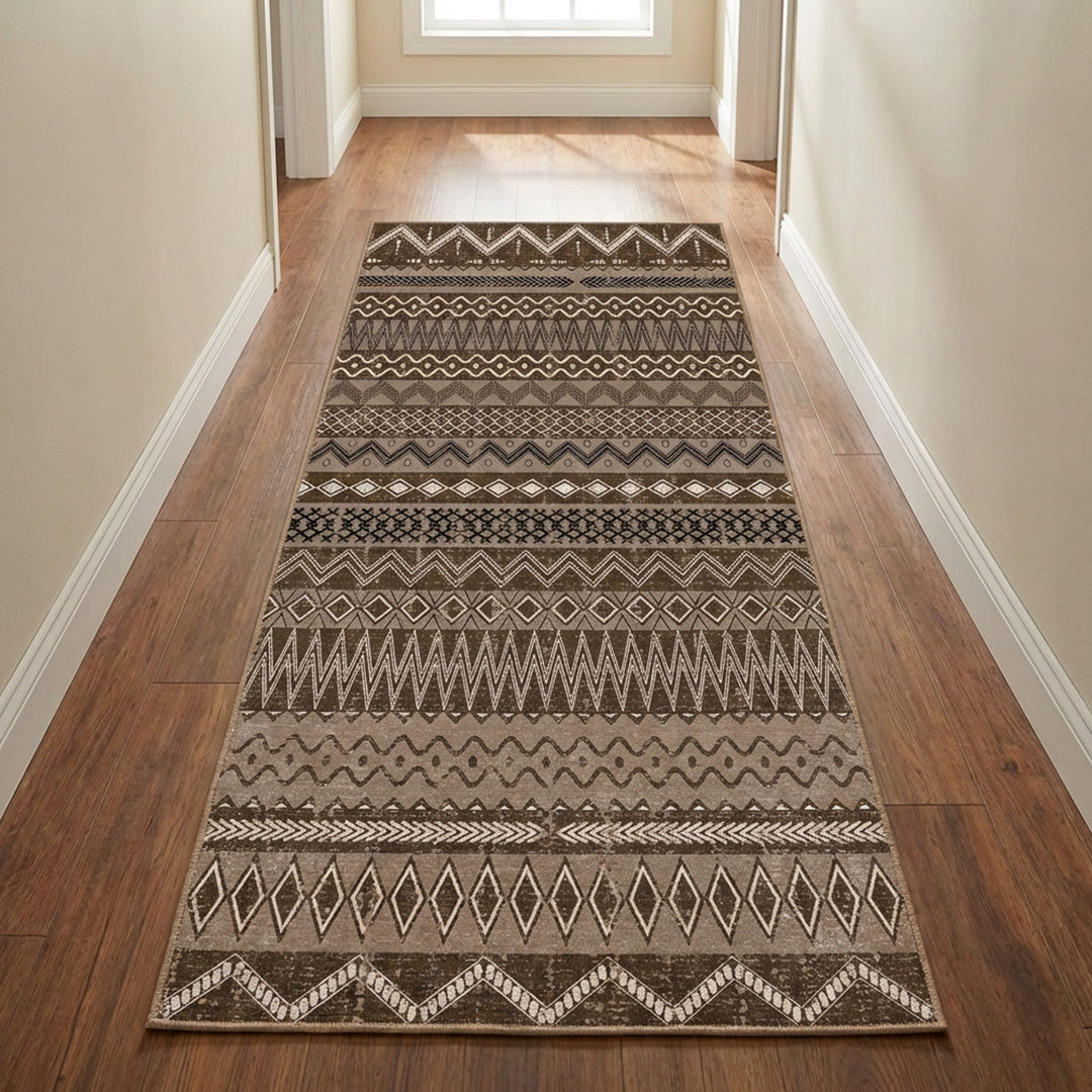 Muddy Carpet Nomad Washable Area Rugs for Living Room, Bedroom & Dining Room – Modern Soft Low Pile Non Slip Carpet – Pet Friendly Waterproof Foldable Rugs for Home