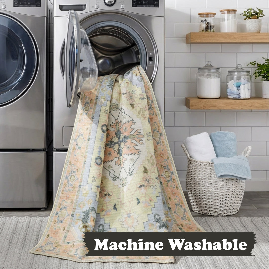 Muddy Carpet Sorrento Washable Area Rugs for Living Room, Bedroom & Dining Room – Modern Soft Low Pile Non Slip Carpet – Pet Friendly Waterproof Foldable Rugs for Home