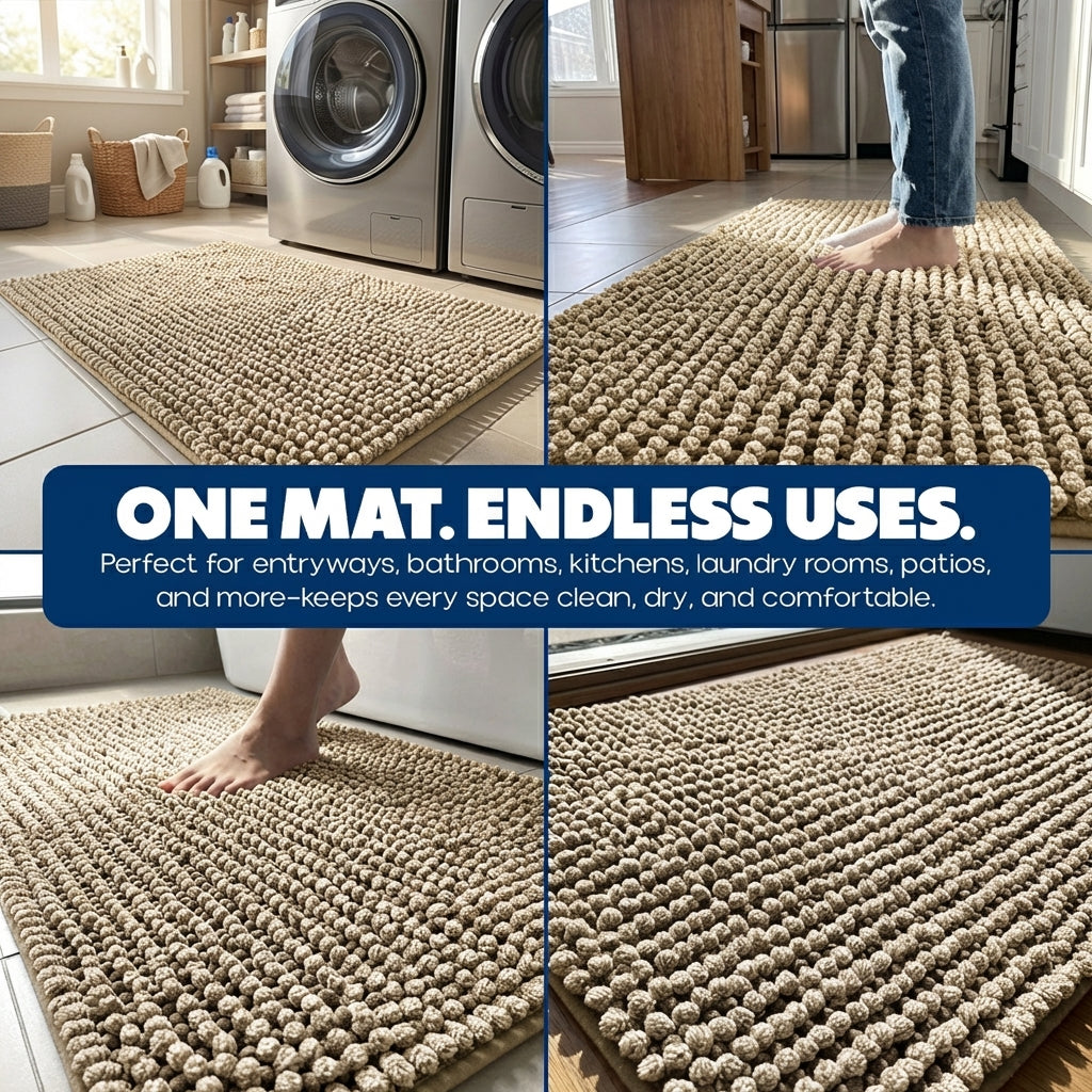 Muddy Mat® TrapMax Dual Tone Indoor Dog Door Mat & Bathroom Rugs – Non Slip Chenille Entryway Rug for Muddy Paws, Super Absorbent Washable Front Door Mat, Quick Dry Bath Mat
