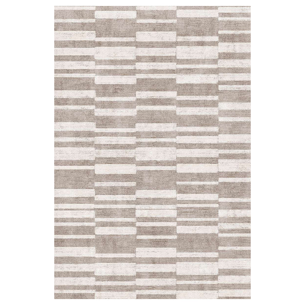Muddy Carpet Brickline Washable Area Rugs for Living Room, Bedroom & Dining Room – Modern Soft Low Pile Non Slip Carpet – Pet Friendly Waterproof Foldable Rugs for Home