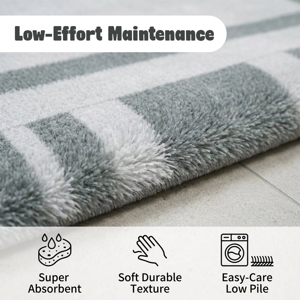 Muddy Carpet Trellis Washable Area Rugs for Living Room, Bedroom & Dining Room – Modern Soft Low Pile Non Slip Carpet – Pet Friendly Waterproof Foldable Rugs for Home