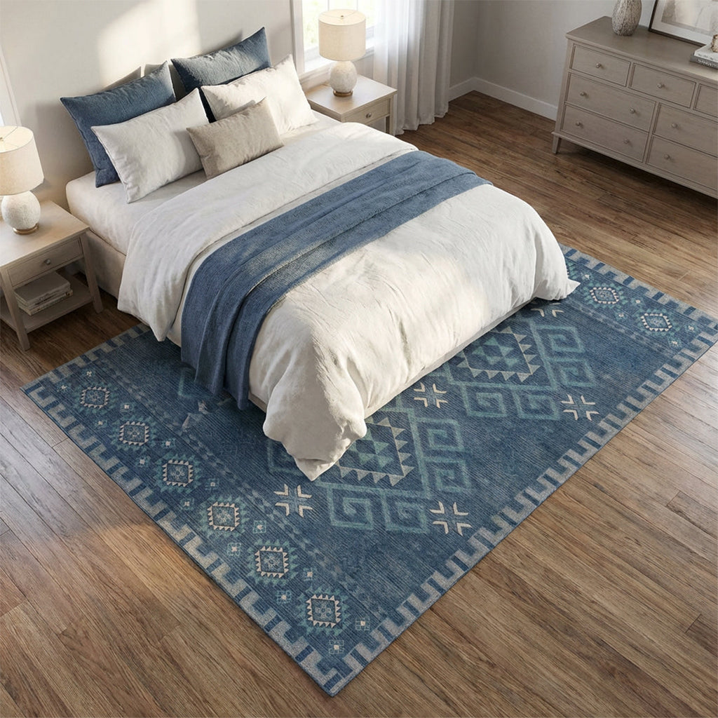 Muddy Carpet Mesa Washable Area Rugs for Living Room, Bedroom & Dining Room – Modern Soft Low Pile Non Slip Carpet – Pet Friendly Waterproof Foldable Rugs for Home