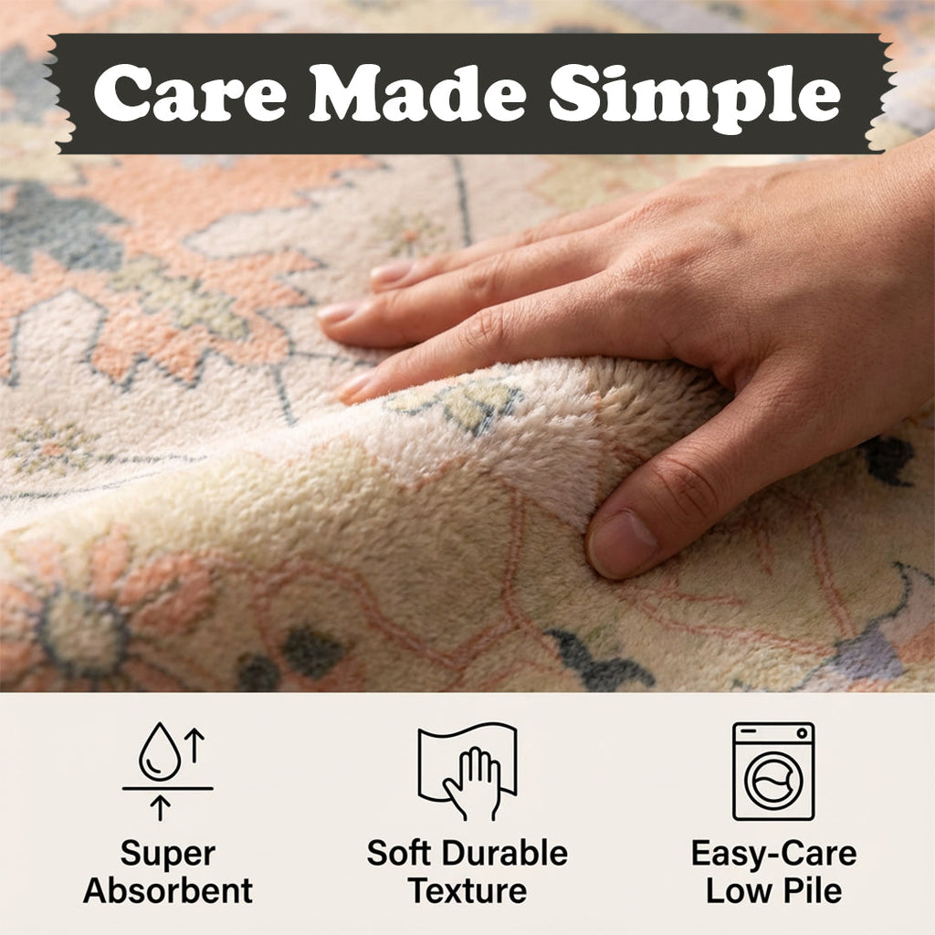Muddy Carpet Sorrento Washable Area Rugs for Living Room, Bedroom & Dining Room – Modern Soft Low Pile Non Slip Carpet – Pet Friendly Waterproof Foldable Rugs for Home