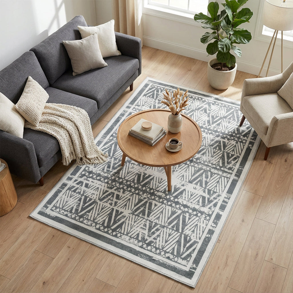 Muddy Carpet Zenith Washable Area Rugs for Living Room, Bedroom & Dining Room – Modern Soft Low Pile Non Slip Carpet – Pet Friendly Waterproof Foldable Rugs for Home