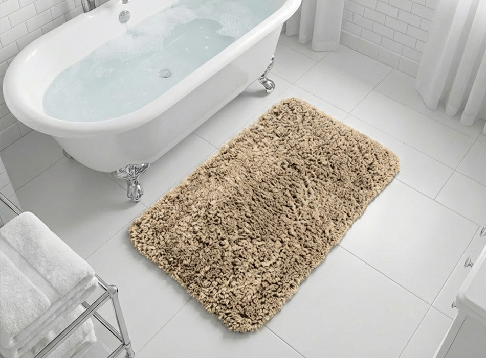 Muddy Mat® Fluffy Bathroom Rug, Soft Absorbent Microfiber Bath Mat, Non Slip, Quick Dry, Machine Washable for Bathroom Floor, Tub, Shower, Toilet and Sink