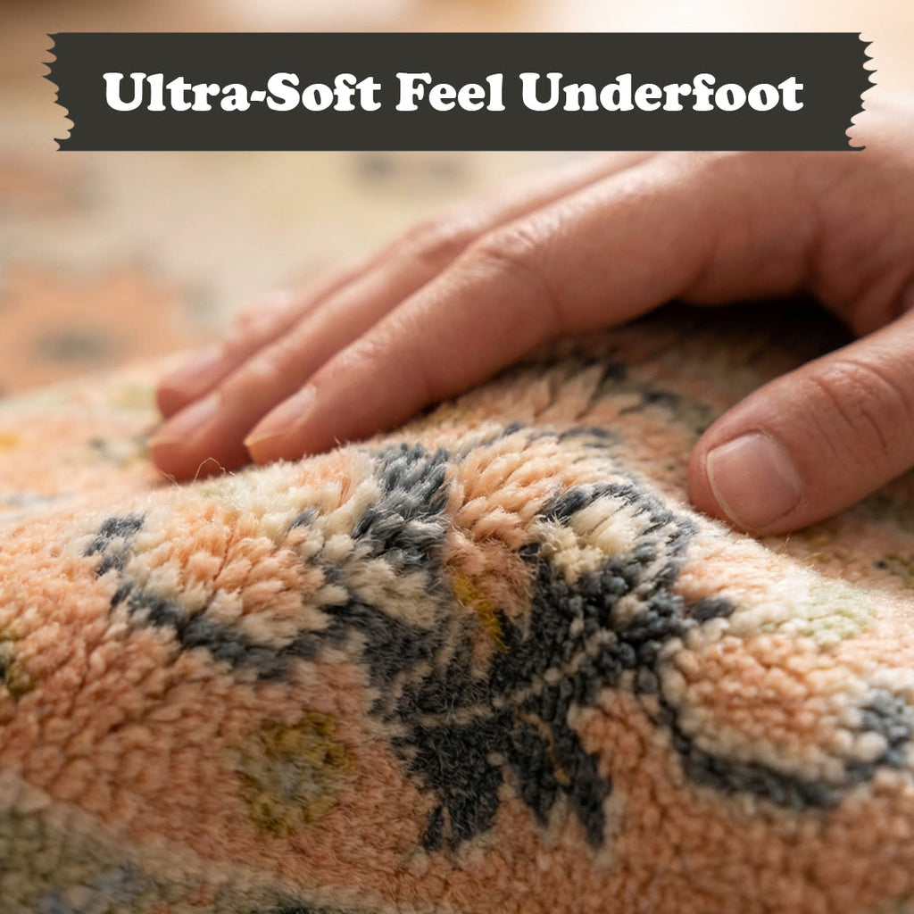 Muddy Carpet Sorrento Washable Area Rugs for Living Room, Bedroom & Dining Room – Modern Soft Low Pile Non Slip Carpet – Pet Friendly Waterproof Foldable Rugs for Home