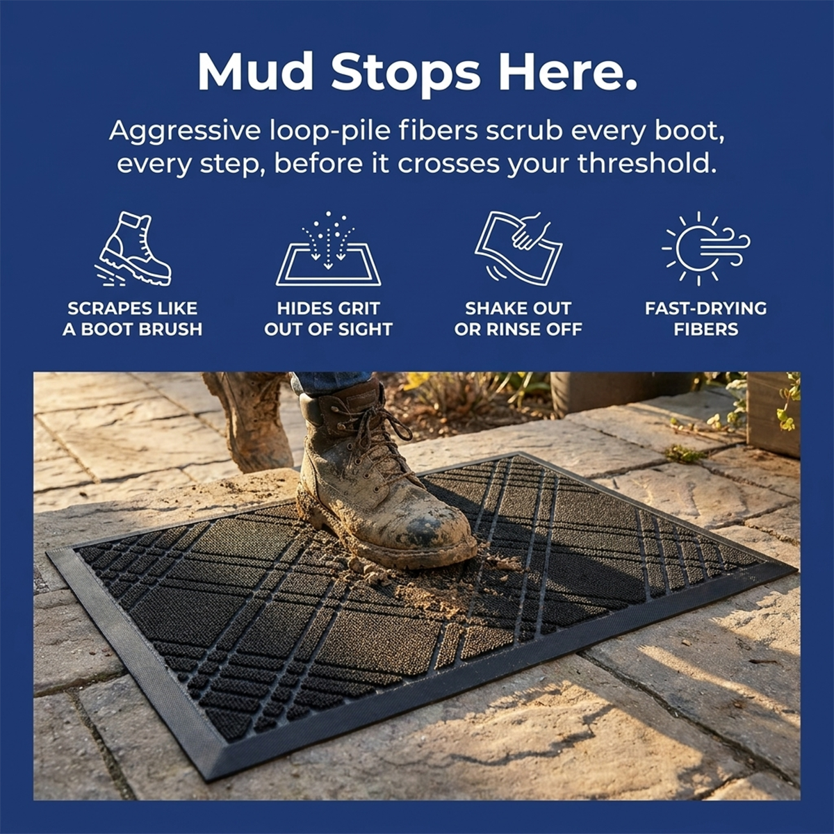 Muddy Mat® Printed Meshy Mat – The Best Dog Outdoor Mat for Muddy Paws