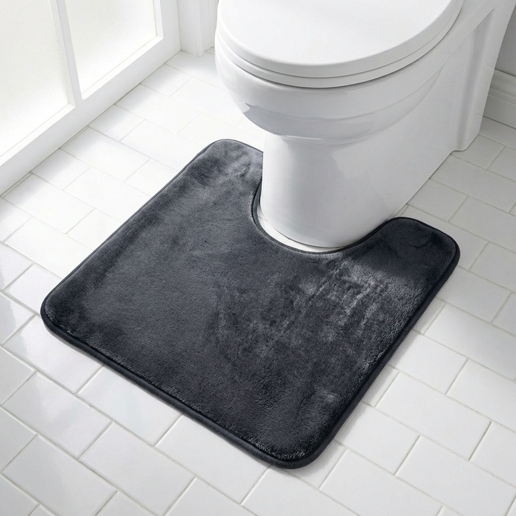 Muddy Mat® Memory Foam Bath Mat Set 2 Piece – Velvet Soft Non Slip Bathroom Rugs Set, Thick Absorbent Washable Bath Mats for Bathroom Floor and Shower, 20"x30" + 20"x20" U-Shaped