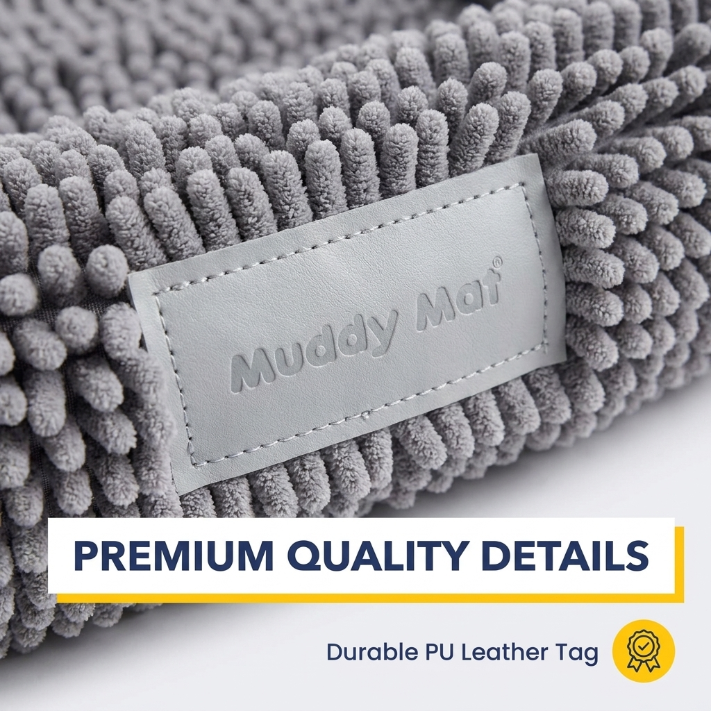 Muddy Mat® Cloud K-9 Rectangle Dog Bed for Dogs & Cats, Chenille Bolster Bed with Foam Support, Machine Washable Removable Cover, Slip Resistant Crate & Couch Bed