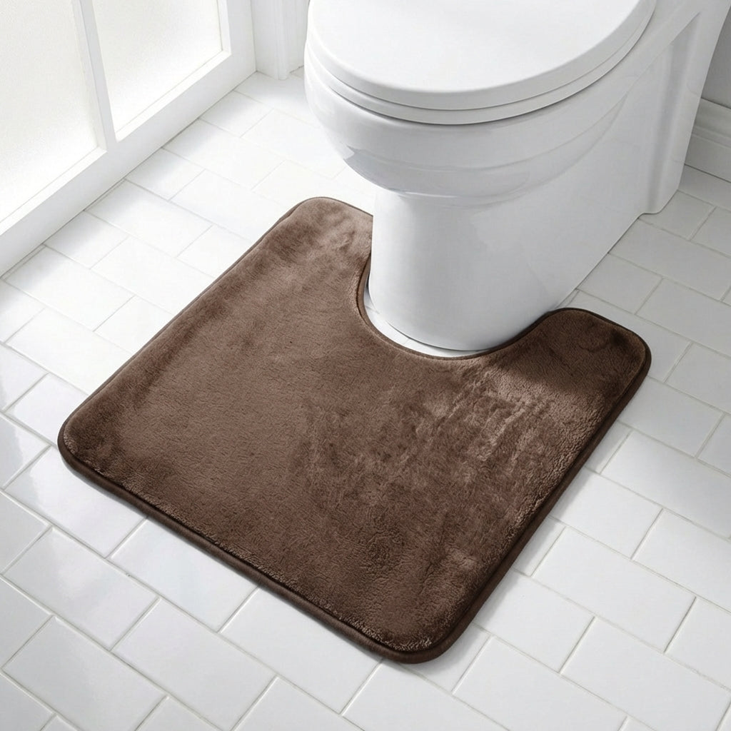 Muddy Mat® Memory Foam Bath Mat Set 2 Piece – Velvet Soft Non Slip Bathroom Rugs Set, Thick Absorbent Washable Bath Mats for Bathroom Floor and Shower, 20"x30" + 20"x20" U-Shaped