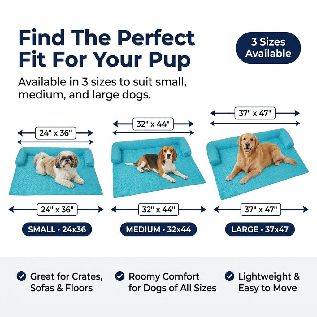 Muddy Mat® Ice Silk Cooling Dog Bed with Orthopedic Memory Foam & Bolster Rim, Self-Cooling Breathable Pet Sofa Bed, Extra-Wide Sofa Protection, Non-Slip, Detachable & Machine Washable