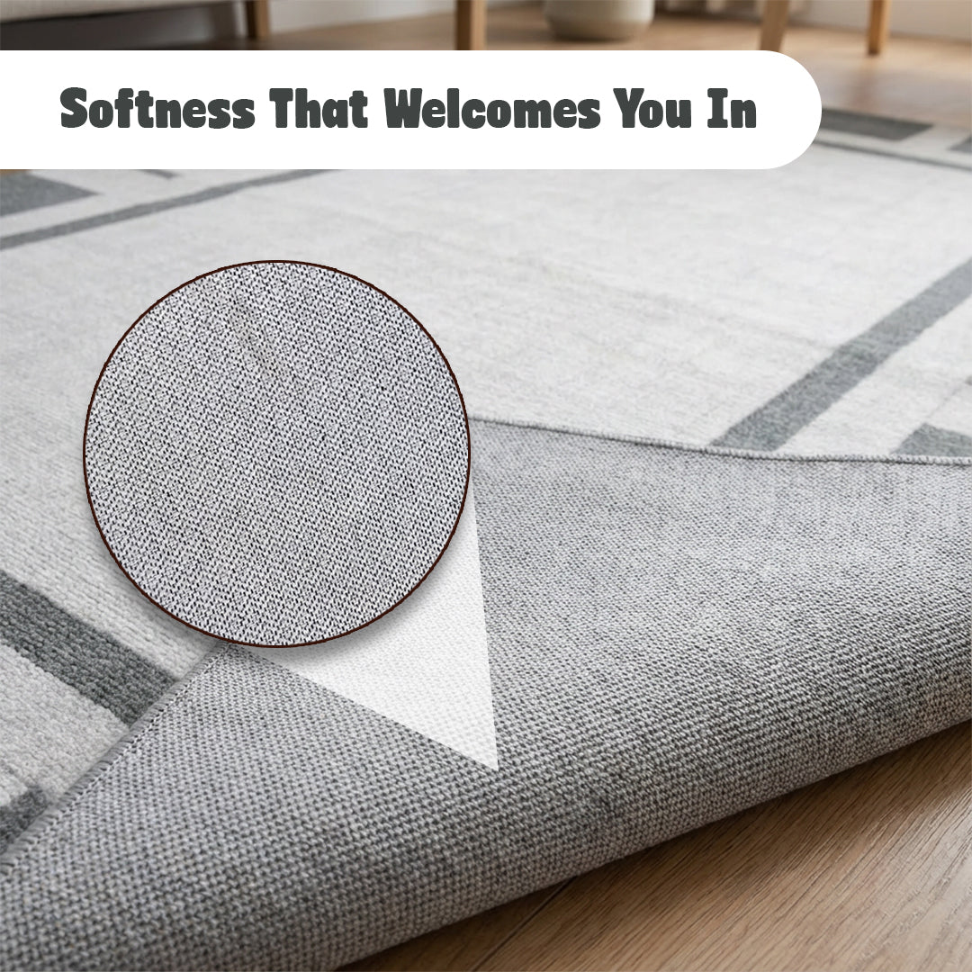 Muddy Carpet Trellis Washable Area Rugs for Living Room, Bedroom & Dining Room – Modern Soft Low Pile Non Slip Carpet – Pet Friendly Waterproof Foldable Rugs for Home