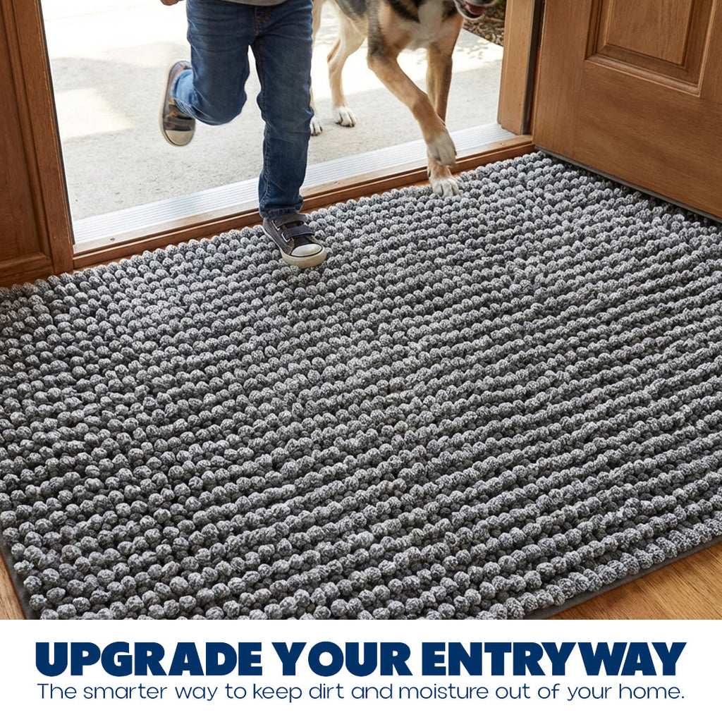 Muddy Mat® TrapMax Dual Tone Indoor Dog Door Mat & Bathroom Rugs – Non Slip Chenille Entryway Rug for Muddy Paws, Super Absorbent Washable Front Door Mat, Quick Dry Bath Mat