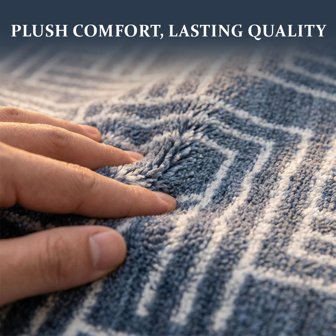 Muddy Carpet Cipher Washable Area Rugs for Living Room, Bedroom & Dining Room – Modern Soft Low Pile Non Slip Carpet – Pet Friendly Waterproof Foldable Rugs for Home