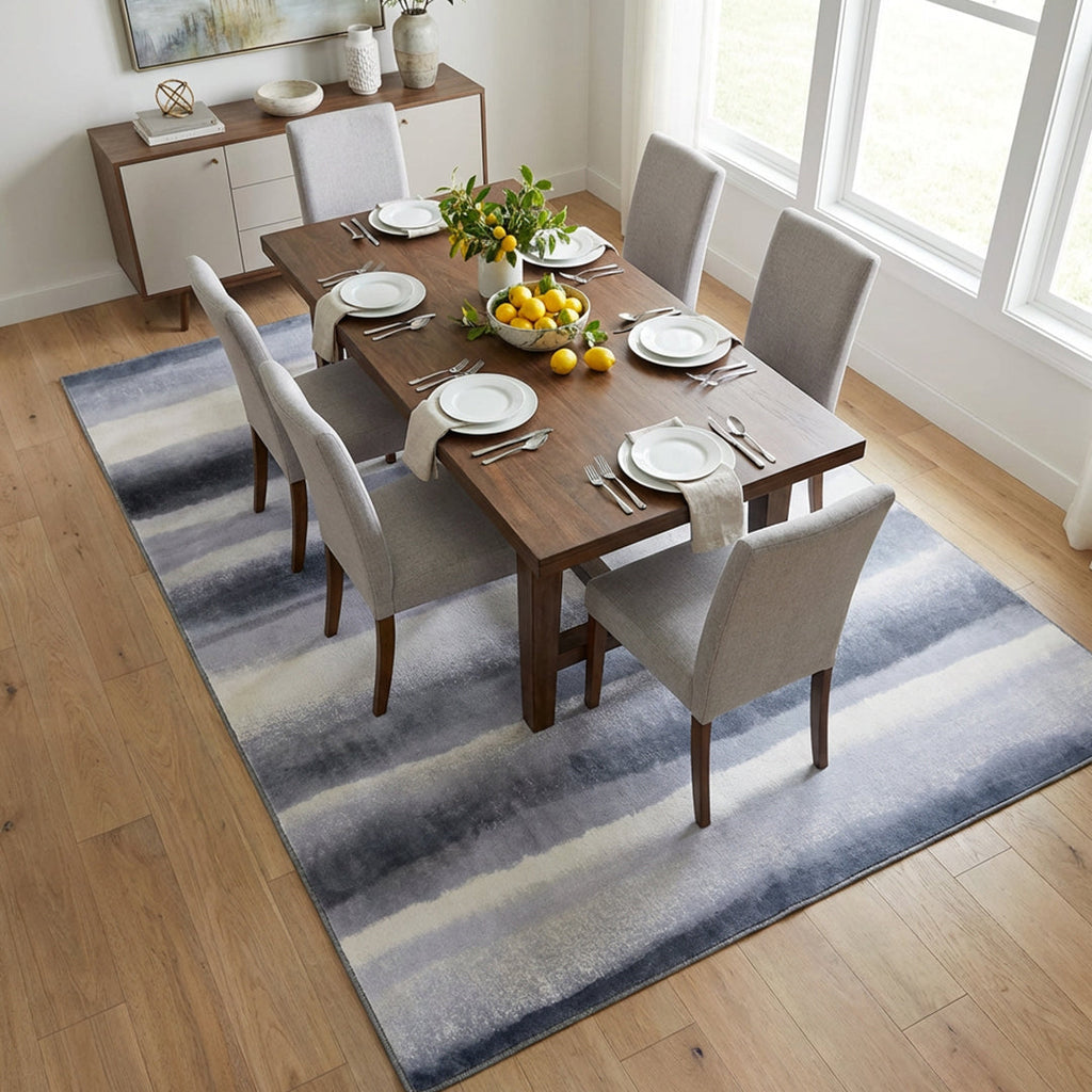 Muddy Carpet Mist Washable Area Rugs for Living Room, Bedroom & Dining Room – Modern Soft Low Pile Non Slip Carpet – Pet Friendly Waterproof Foldable Rugs for Home