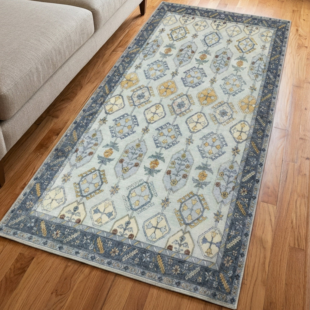 Muddy Carpet Celeste Washable Area Rugs for Living Room, Bedroom & Dining Room – Modern Soft Low Pile Non Slip Carpet – Pet Friendly Waterproof Foldable Rugs for Home