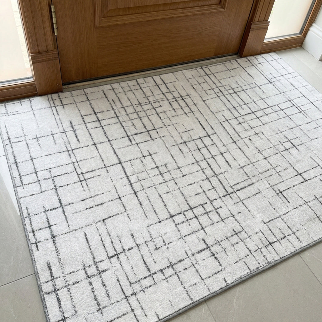 Muddy Carpet Strata Washable Area Rugs for Living Room, Bedroom & Dining Room – Modern Soft Low Pile Non Slip Carpet – Pet Friendly Waterproof Foldable Rugs for Home
