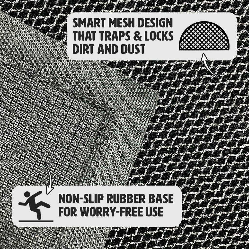 Muddy Mat® Semi-Circle Meshy Door Mat Heavy-Duty Quick-Dry Floor Mat, Sand & Dirt Trapper for Indoor & Outdoor, Ideal for Entrance, Patios & Garages, Low-Profile, Non-Slip, Washable, Mudroom