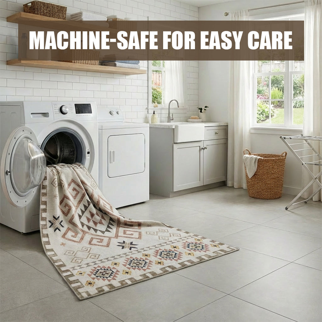 Muddy Carpet Sedona Washable Area Rugs for Living Room, Bedroom & Dining Room – Modern Soft Low Pile Non Slip Carpet – Pet Friendly Waterproof Foldable Rugs for Home