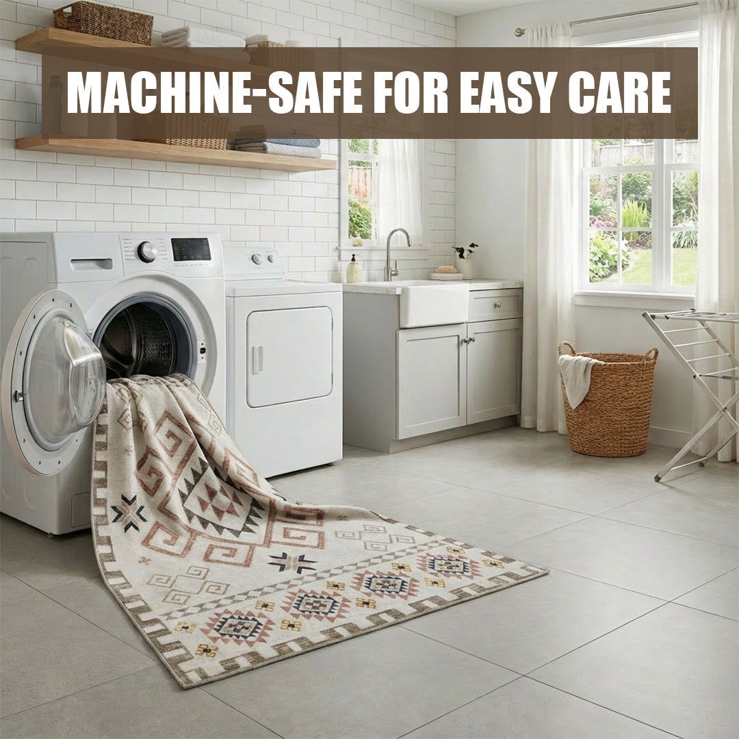 Muddy Carpet Sedona Washable Area Rugs for Living Room, Bedroom & Dining Room – Modern Soft Low Pile Non Slip Carpet – Pet Friendly Waterproof Foldable Rugs for Home