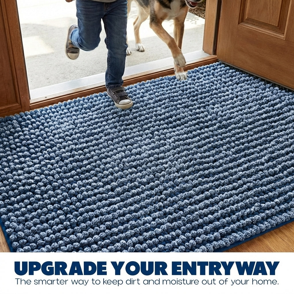 Muddy Mat® TrapMax Dual Tone Indoor Dog Door Mat & Bathroom Rugs – Non Slip Chenille Entryway Rug for Muddy Paws, Super Absorbent Washable Front Door Mat, Quick Dry Bath Mat