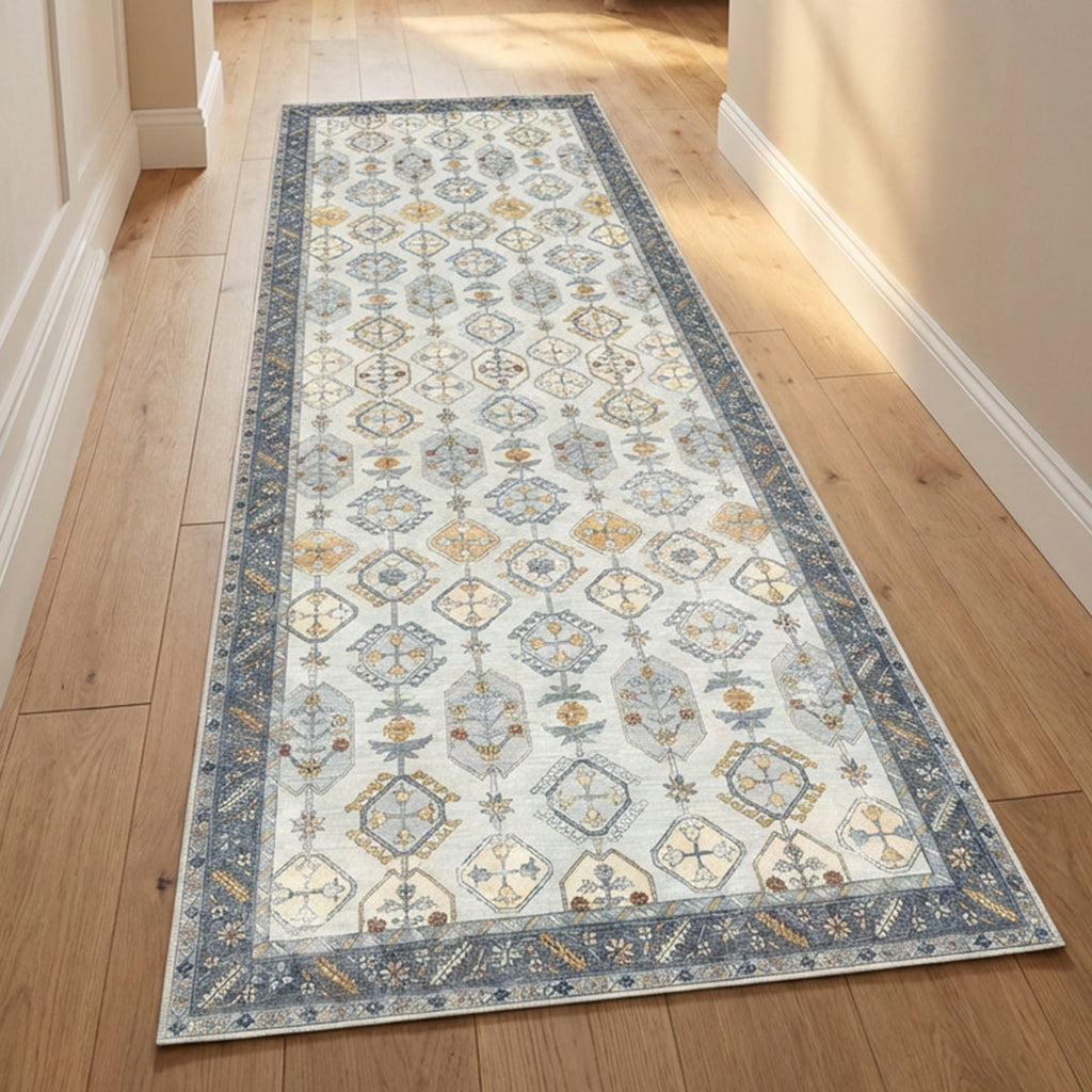 Muddy Carpet Celeste Washable Area Rugs for Living Room, Bedroom & Dining Room – Modern Soft Low Pile Non Slip Carpet – Pet Friendly Waterproof Foldable Rugs for Home