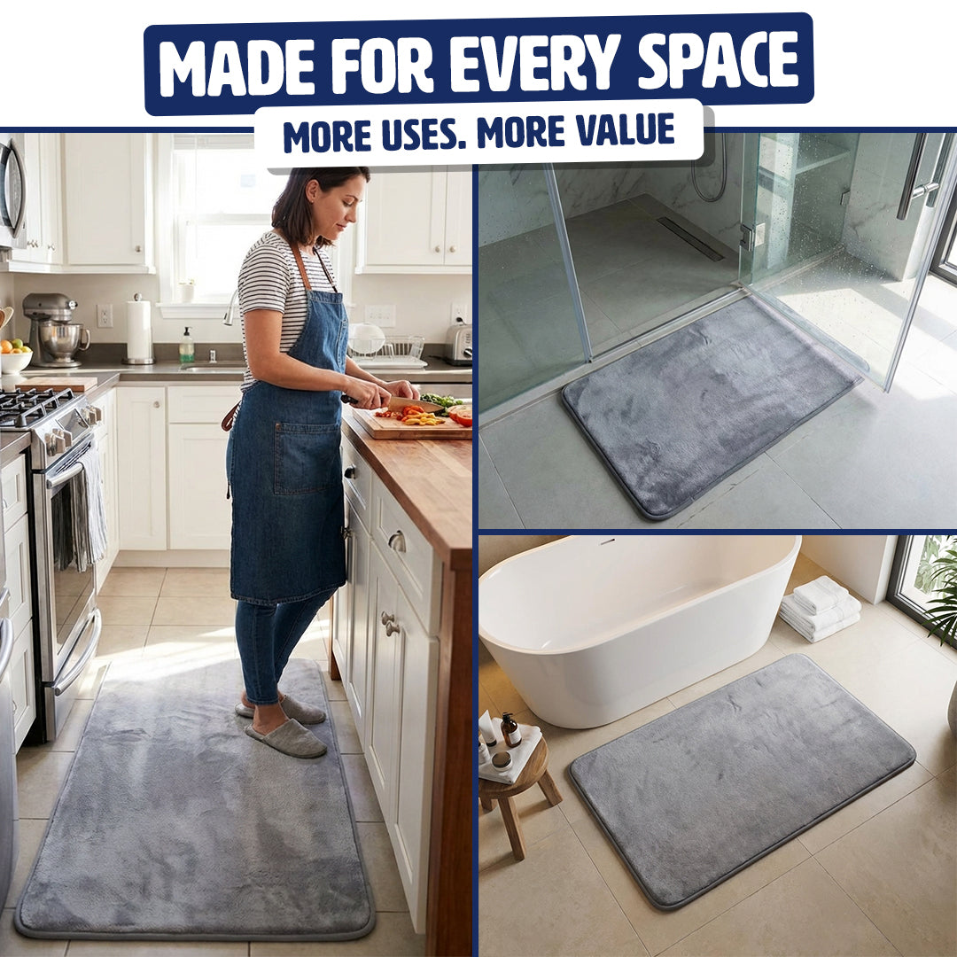 Muddy Mat® Memory Foam Bath Mat – Velvet Soft Non Slip Bathroom Rugs, Thick Absorbent Bath Rugs, Washable Bath Mat for Bathroom Floor and Shower