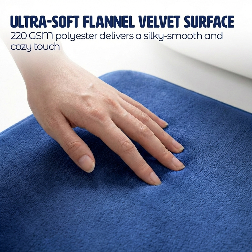 Muddy Mat® Memory Foam Bath Mat – Velvet Soft Non Slip Bathroom Rugs, Thick Absorbent Bath Rugs, Washable Bath Mat for Bathroom Floor and Shower