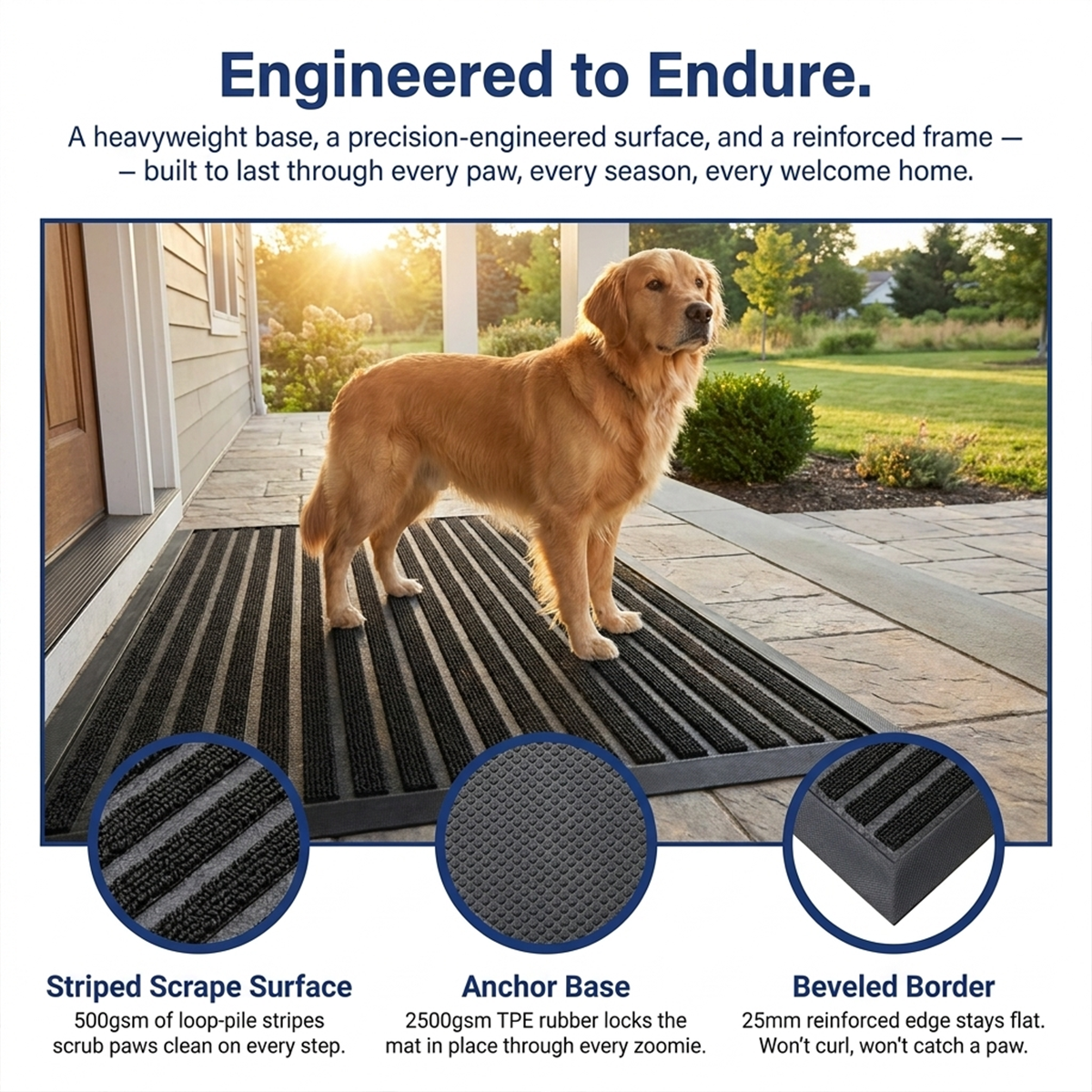 Muddy Mat® Printed Meshy Mat – The Best Dog Outdoor Mat for Muddy Paws