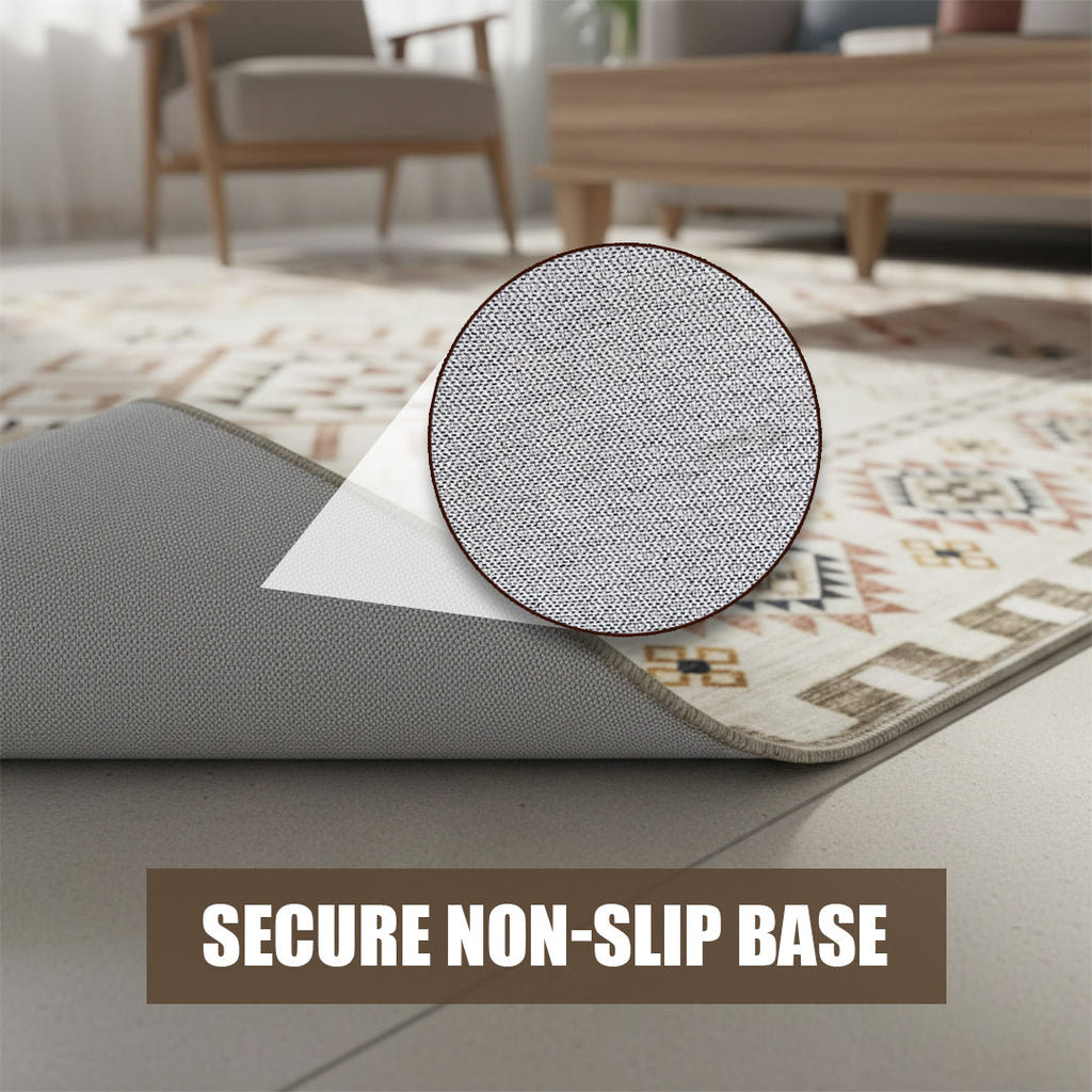 Muddy Carpet Sedona Washable Area Rugs for Living Room, Bedroom & Dining Room – Modern Soft Low Pile Non Slip Carpet – Pet Friendly Waterproof Foldable Rugs for Home