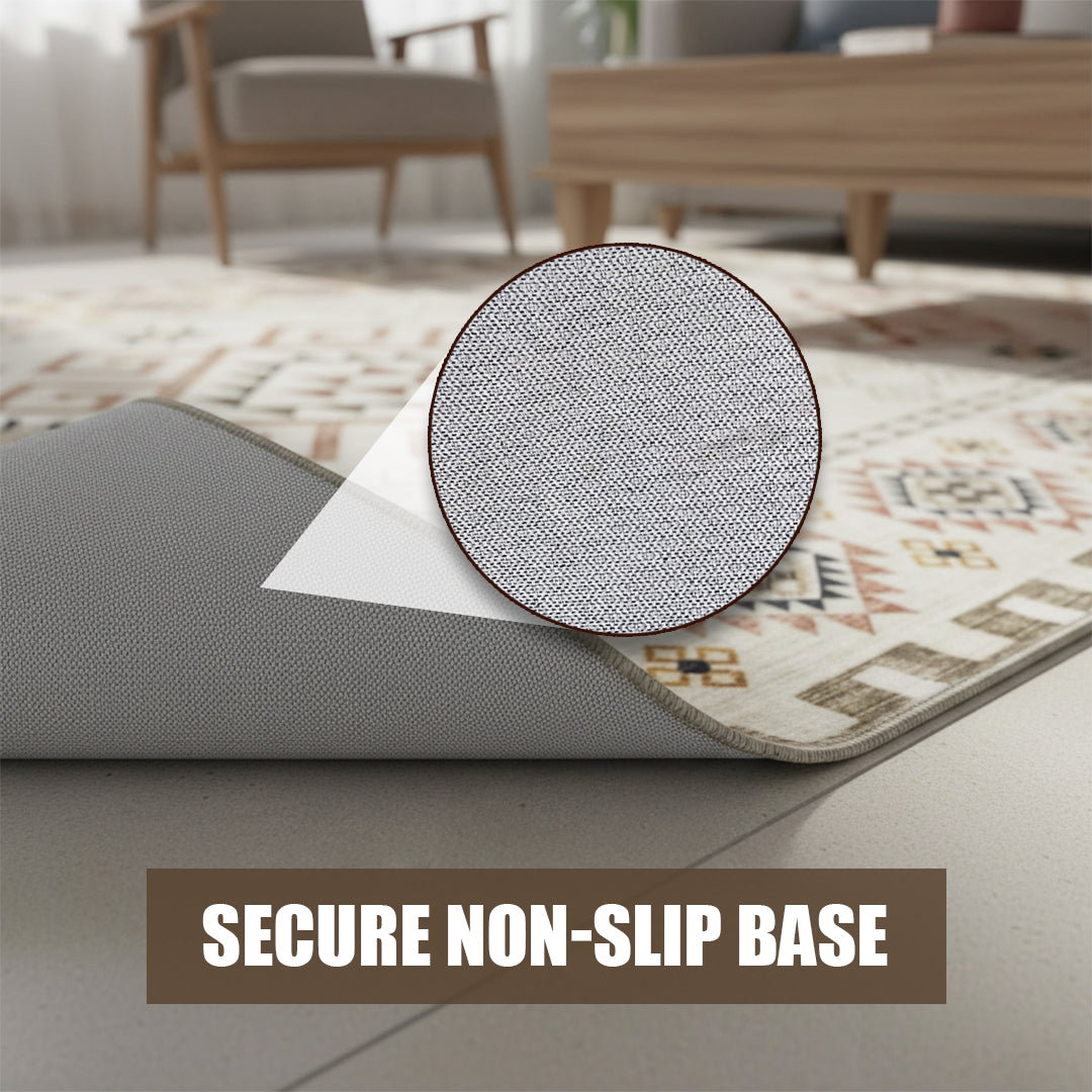 Muddy Carpet Sedona Washable Area Rugs for Living Room, Bedroom & Dining Room – Modern Soft Low Pile Non Slip Carpet – Pet Friendly Waterproof Foldable Rugs for Home