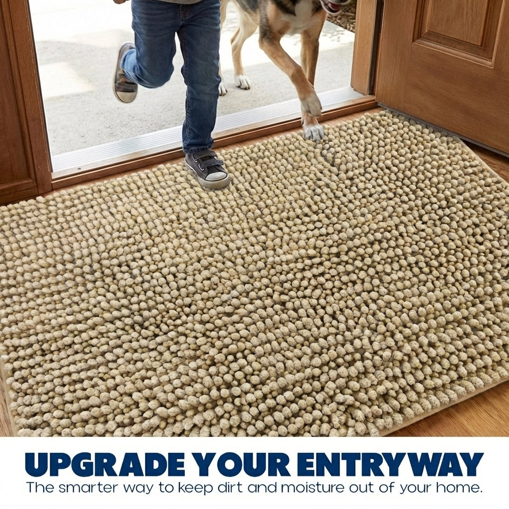 Muddy Mat® TrapMax Dual Tone Indoor Dog Door Mat & Bathroom Rugs – Non Slip Chenille Entryway Rug for Muddy Paws, Super Absorbent Washable Front Door Mat, Quick Dry Bath Mat