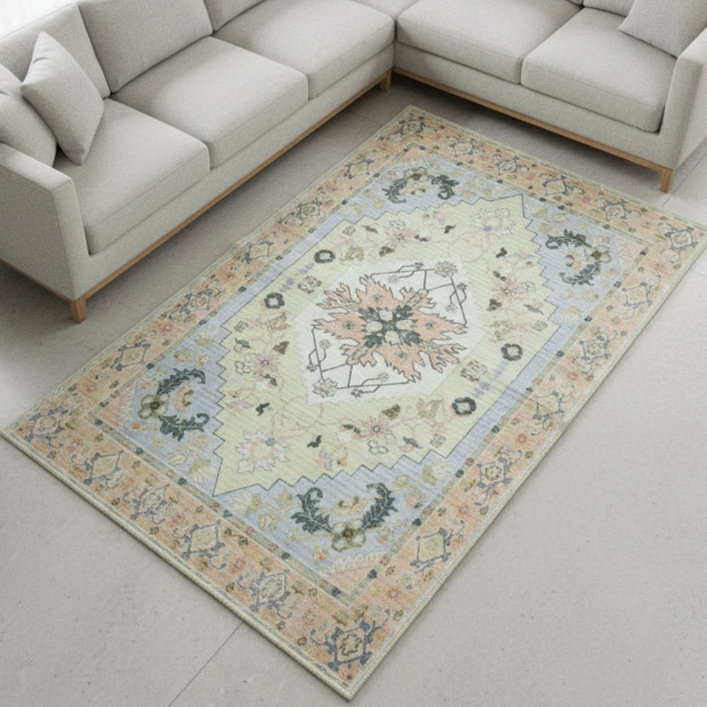 Muddy Carpet Sorrento Washable Area Rugs for Living Room, Bedroom & Dining Room – Modern Soft Low Pile Non Slip Carpet – Pet Friendly Waterproof Foldable Rugs for Home