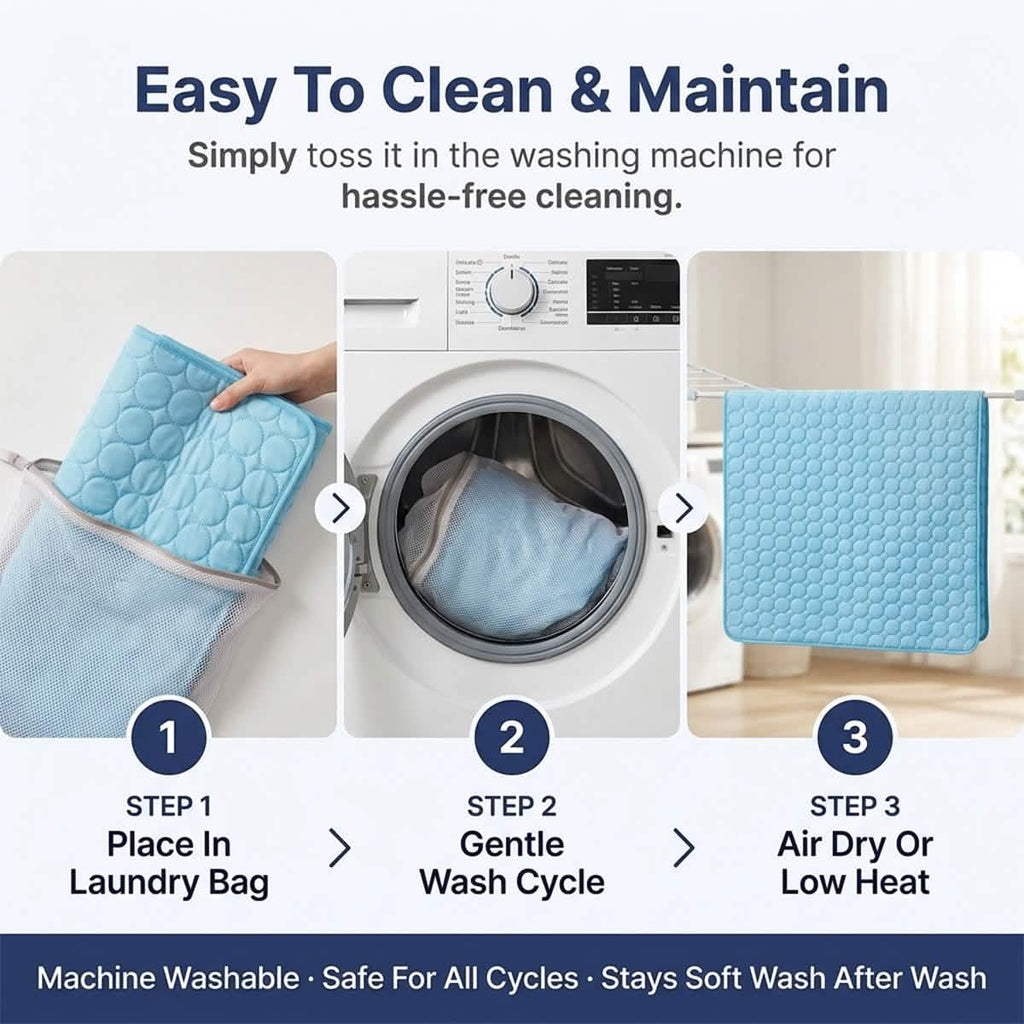Muddy Mat® Self-Cooling Dog Mat, Ice Silk Cooling Pad for Dogs & Cats, No Water or Electricity Needed, Easy to Clean Non-Slip Summer Pet Mat for Indoor & Outdoor, Sofa, Crate & Car