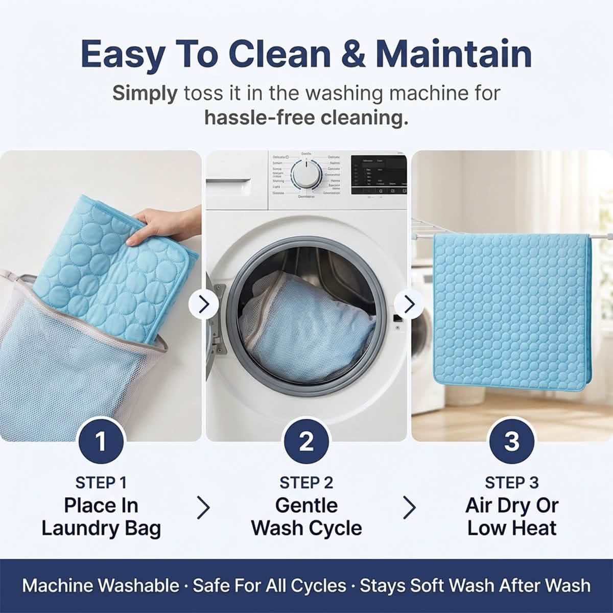 Muddy Mat® Self-Cooling Dog Mat, Ice Silk Cooling Pad for Dogs & Cats, No Water or Electricity Needed, Easy to Clean Non-Slip Summer Pet Mat for Indoor & Outdoor, Sofa, Crate & Car