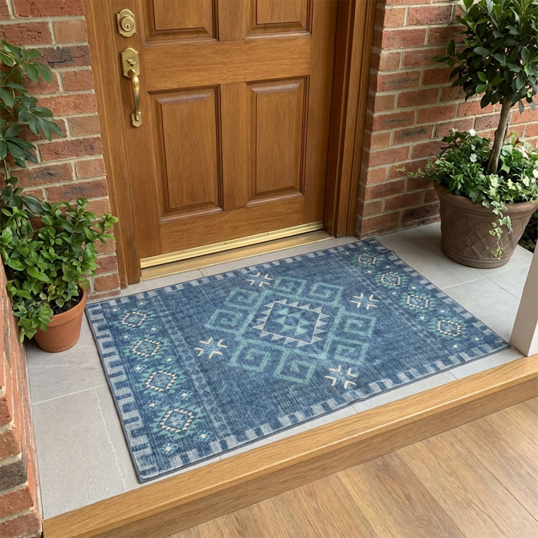 Muddy Carpet Mesa Washable Area Rugs for Living Room, Bedroom & Dining Room – Modern Soft Low Pile Non Slip Carpet – Pet Friendly Waterproof Foldable Rugs for Home