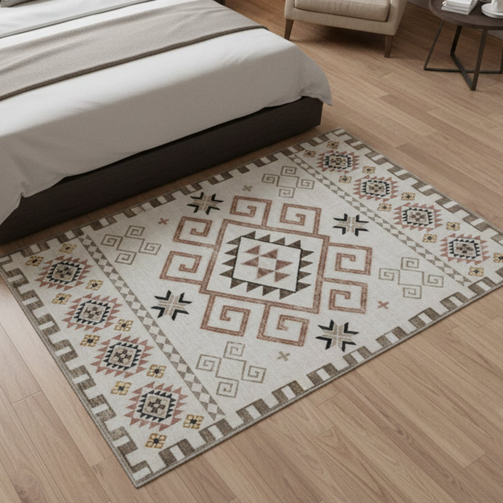 Muddy Carpet Sedona Washable Area Rugs for Living Room, Bedroom & Dining Room – Modern Soft Low Pile Non Slip Carpet – Pet Friendly Waterproof Foldable Rugs for Home