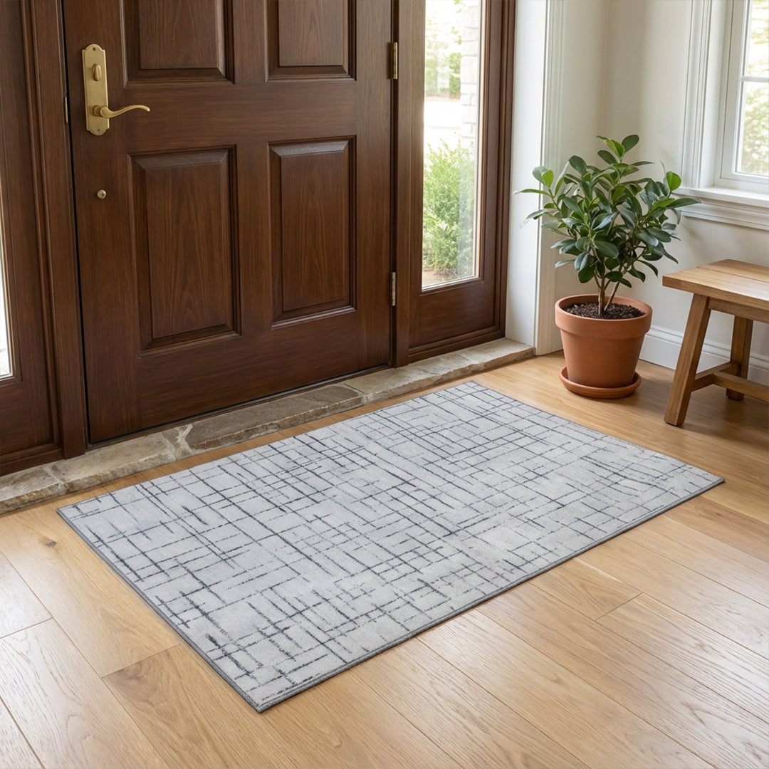 Muddy Carpet Strata Washable Area Rugs for Living Room, Bedroom & Dining Room – Modern Soft Low Pile Non Slip Carpet – Pet Friendly Waterproof Foldable Rugs for Home