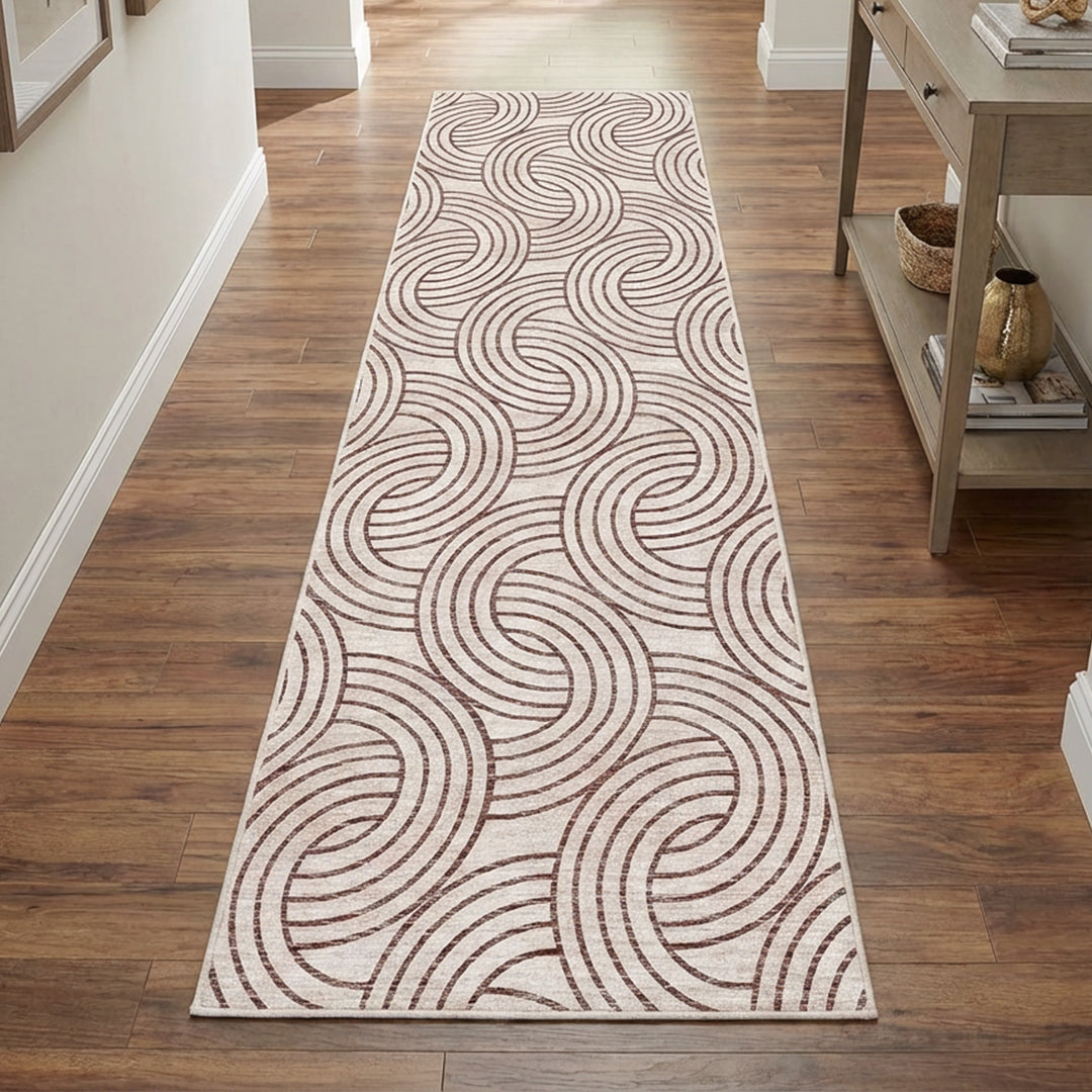 Muddy Carpet Orbit Washable Area Rugs for Living Room, Bedroom & Dining Room – Modern Soft Low Pile Non Slip Carpet – Pet Friendly Waterproof Foldable Rugs for Home