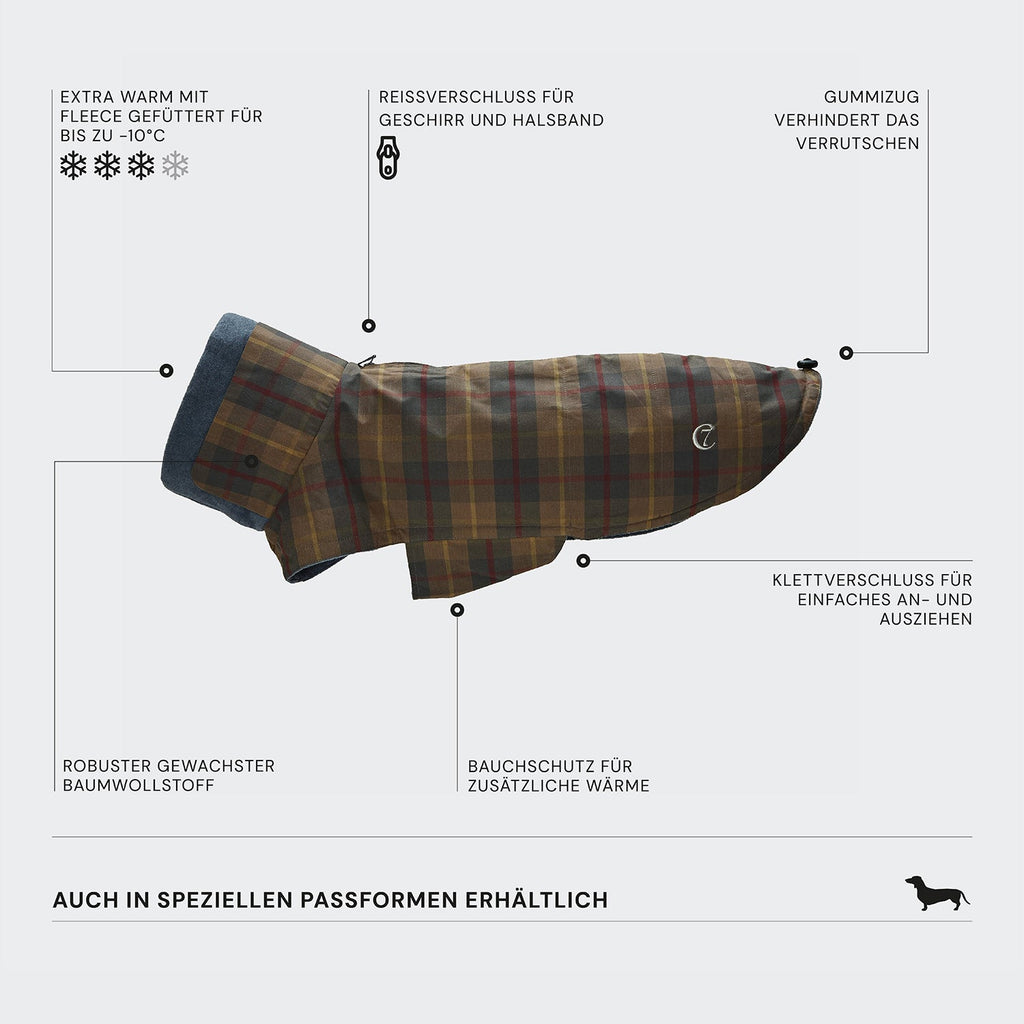 Hundemantel Brooklyn Waxed Tartan