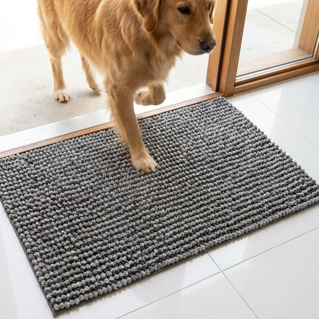 Muddy Mat® TrapMax Dual Tone Indoor Dog Door Mat & Bathroom Rugs – Non Slip Chenille Entryway Rug for Muddy Paws, Super Absorbent Washable Front Door Mat, Quick Dry Bath Mat
