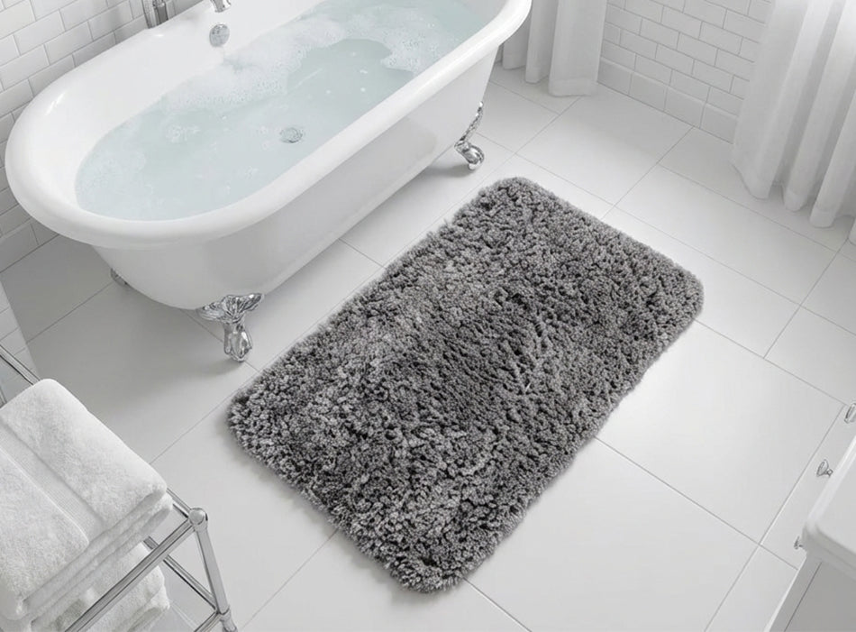 Muddy Mat® Fluffy Bathroom Rug, Soft Absorbent Microfiber Bath Mat, Non Slip, Quick Dry, Machine Washable for Bathroom Floor, Tub, Shower, Toilet and Sink