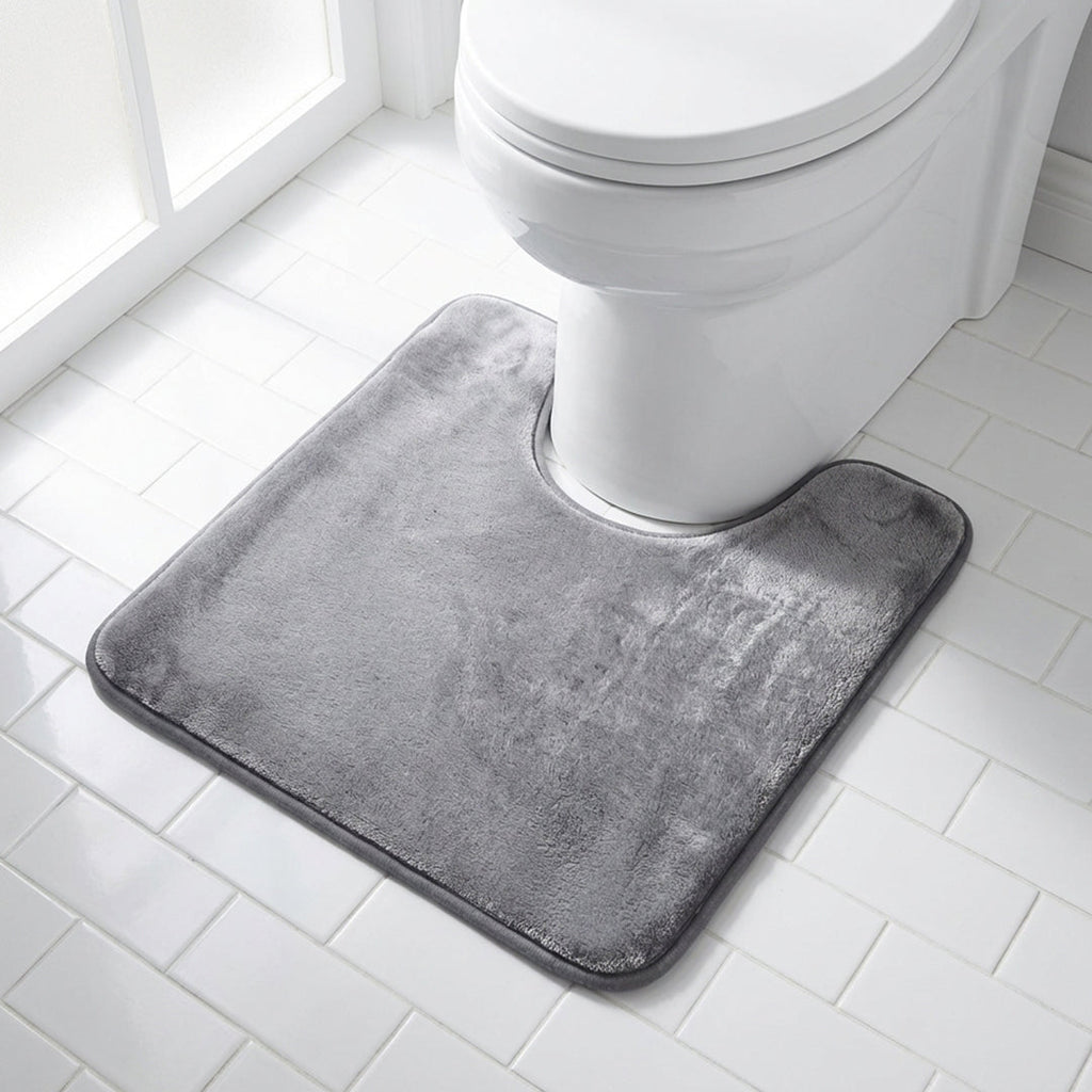 Muddy Mat® Memory Foam Bath Mat Set 2 Piece – Velvet Soft Non Slip Bathroom Rugs Set, Thick Absorbent Washable Bath Mats for Bathroom Floor and Shower, 20"x30" + 20"x20" U-Shaped