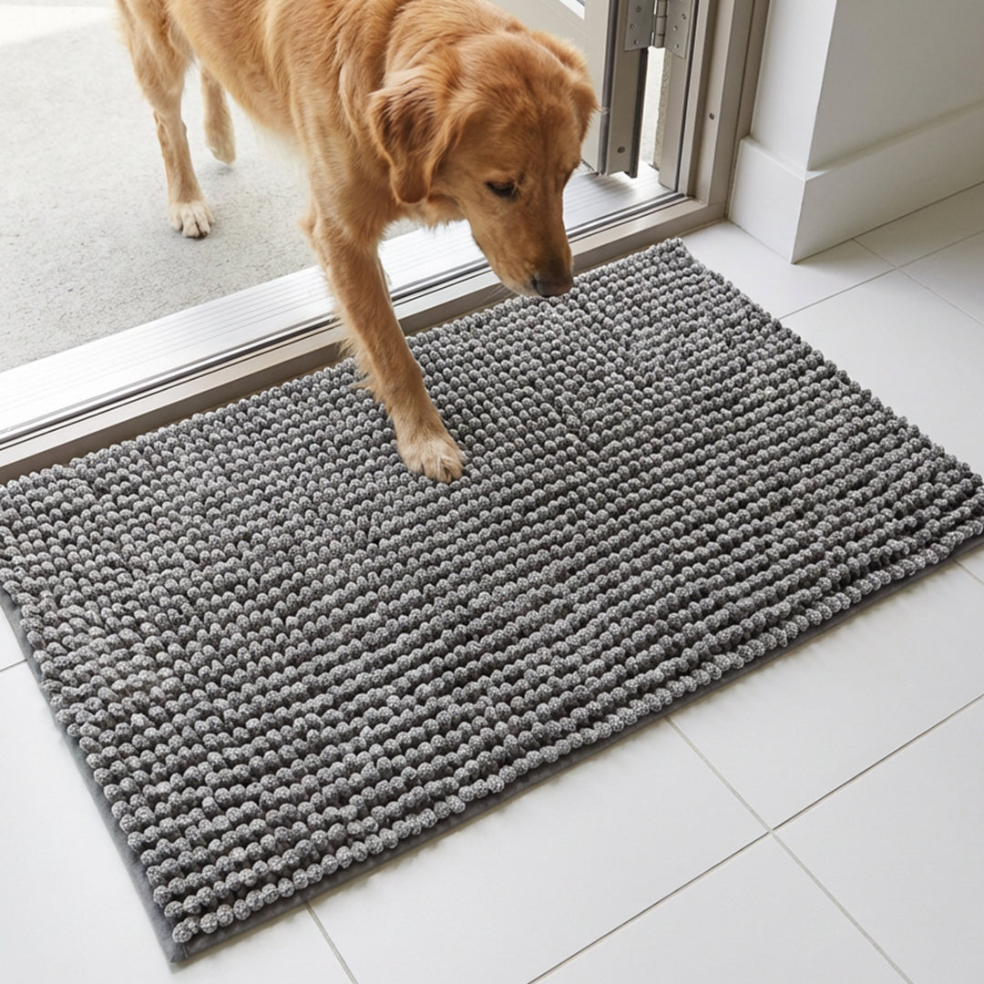 Muddy Mat® TrapMax Dual Tone Indoor Dog Door Mat & Bathroom Rugs – Non Slip Chenille Entryway Rug for Muddy Paws, Super Absorbent Washable Front Door Mat, Quick Dry Bath Mat