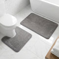 Muddy Mat® CloudStep Bathroom Rugs 2 Piece Set, Non Slip Bath Mats for Bathroom, Absorbent Memory Foam Chenille, Machine Washable Quick Dry Toilet Rug Set, 20"x30" + 20"x20" U-Shaped