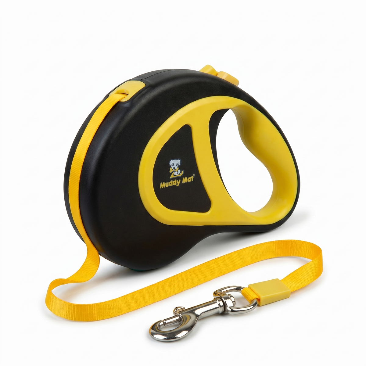 Muddy Mat® Retractable Dog Leash – 16 ft Heavy Duty Tape Leash for Small & Medium Dogs up to 44 lbs | One-Button Brake, 360° Tangle-Free | Ergonomic Grip