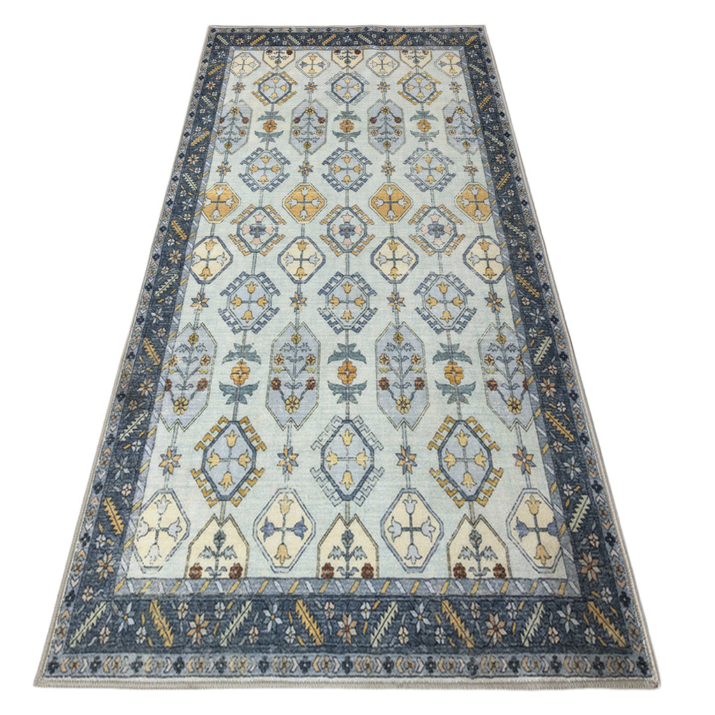Muddy Carpet Celeste Washable Area Rugs for Living Room, Bedroom & Dining Room – Modern Soft Low Pile Non Slip Carpet – Pet Friendly Waterproof Foldable Rugs for Home