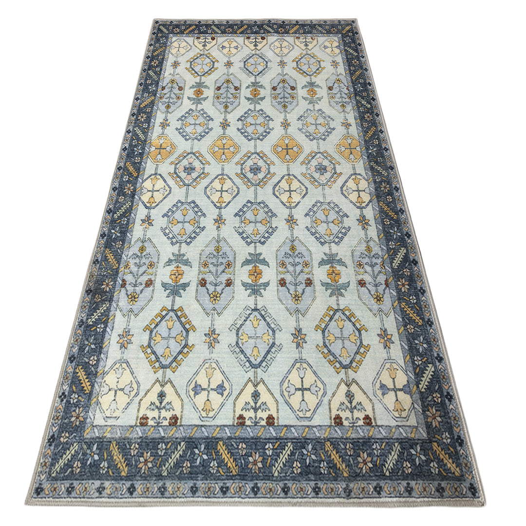 Muddy Carpet Celeste Washable Area Rugs for Living Room, Bedroom & Dining Room – Modern Soft Low Pile Non Slip Carpet – Pet Friendly Waterproof Foldable Rugs for Home